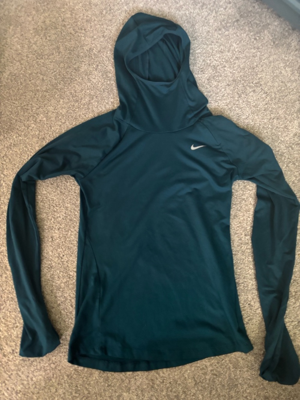 Nike Dri-FIT Running Hoodie in Deep Teal